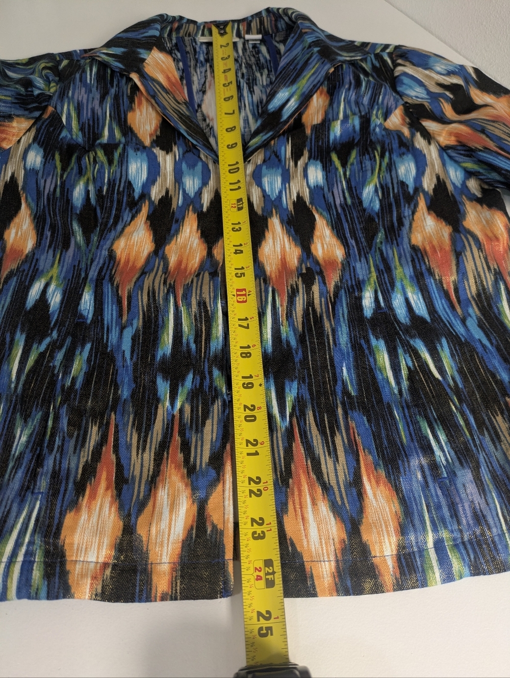 Chico's Women's Linen Blend 3/4 Sleeve Lightweight Jacket Colorful Chic SZ M EUC - Picture 7 of 9
